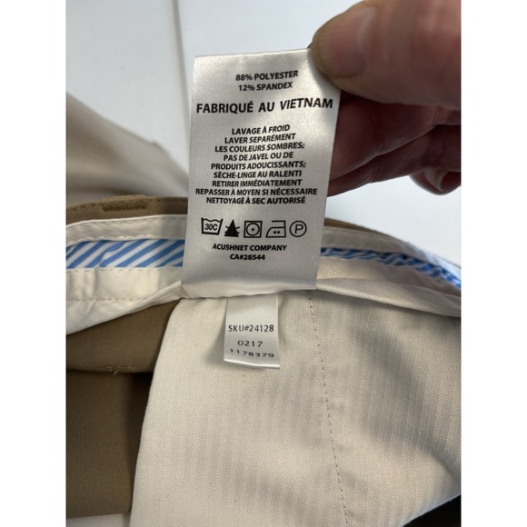 FootJoy Golf Performance Pants Men's 40x30 (see desc) Khaki Stretch Relaxed Fit - Picture 11 of 11